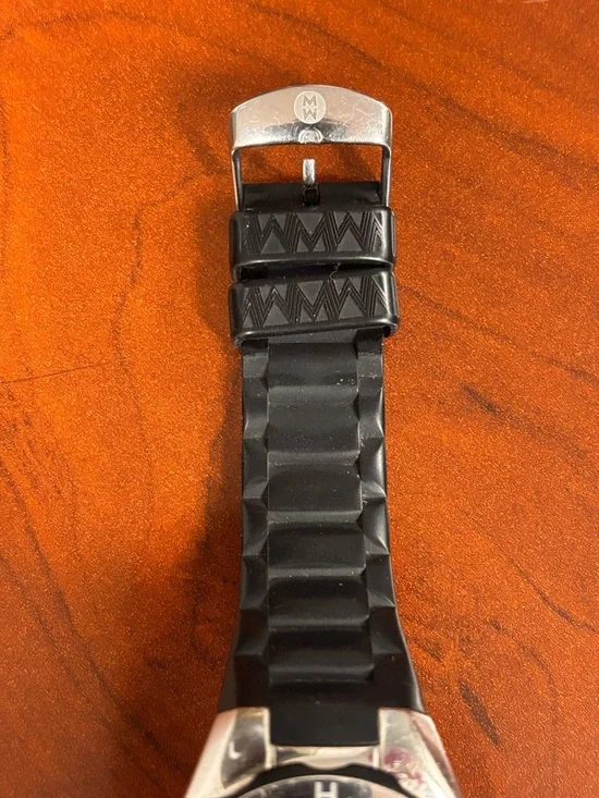 Michele Silver Dial Chronograph Bracelet Watch with Black Strap - Picture 6 of 6